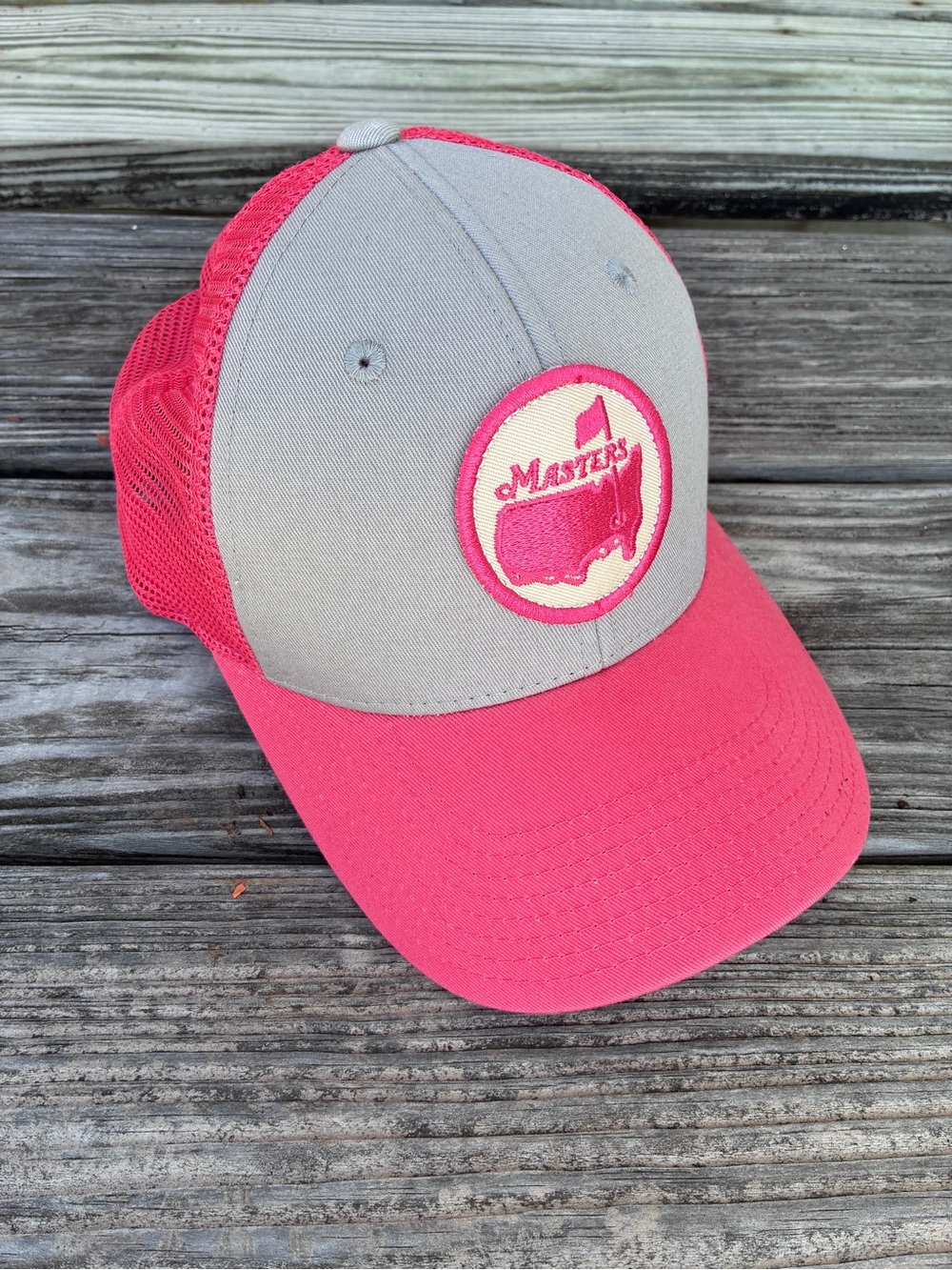Masters Pink and Gray Women’s Mesh-Back Baseball Cap